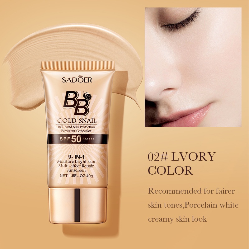 SADOER Gold Snail Sunscreen BB - đánh giá và giá Spf 50 Sunscreen