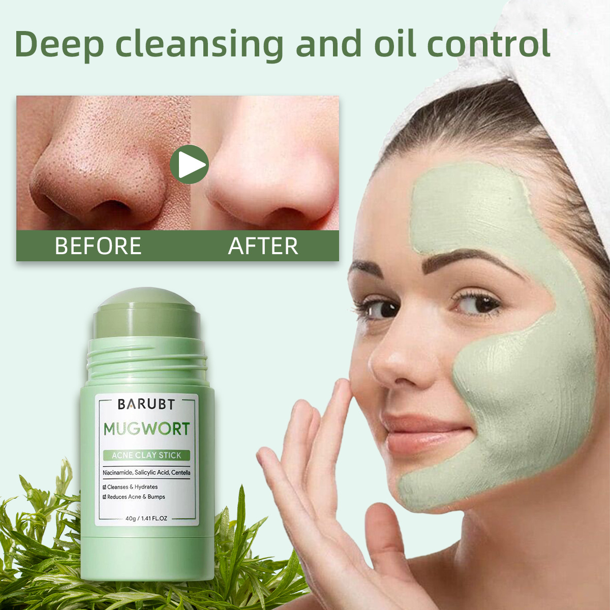 Remove Blackhead Acne Mugwort  - đánh giá và giá Bentonite Clay Mask